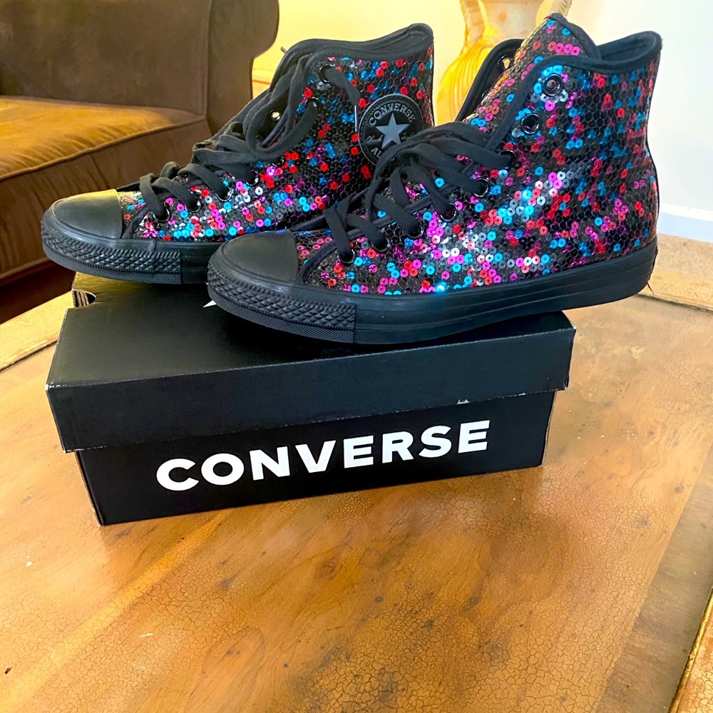 High Too Converse w/sequins